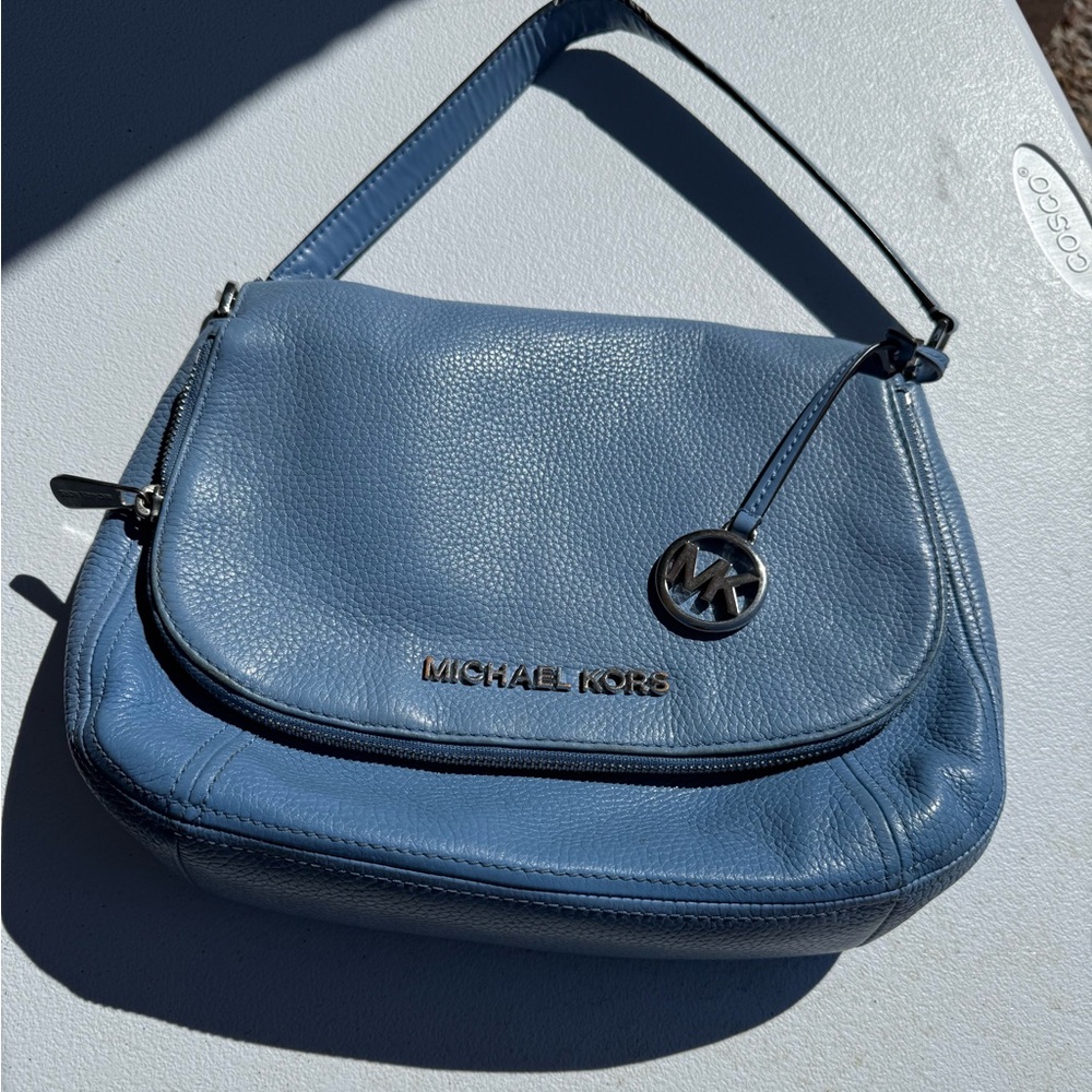 Michael Kors Slate Blue Leather Bag